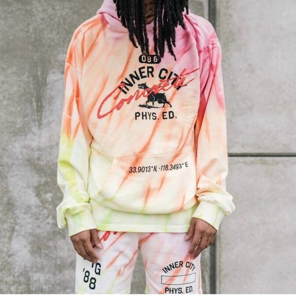 Honor The Gift Men's Mascot Inner City Physical Ed Tie Dye Hoodie Sweatshirt - Picture 1 of 7